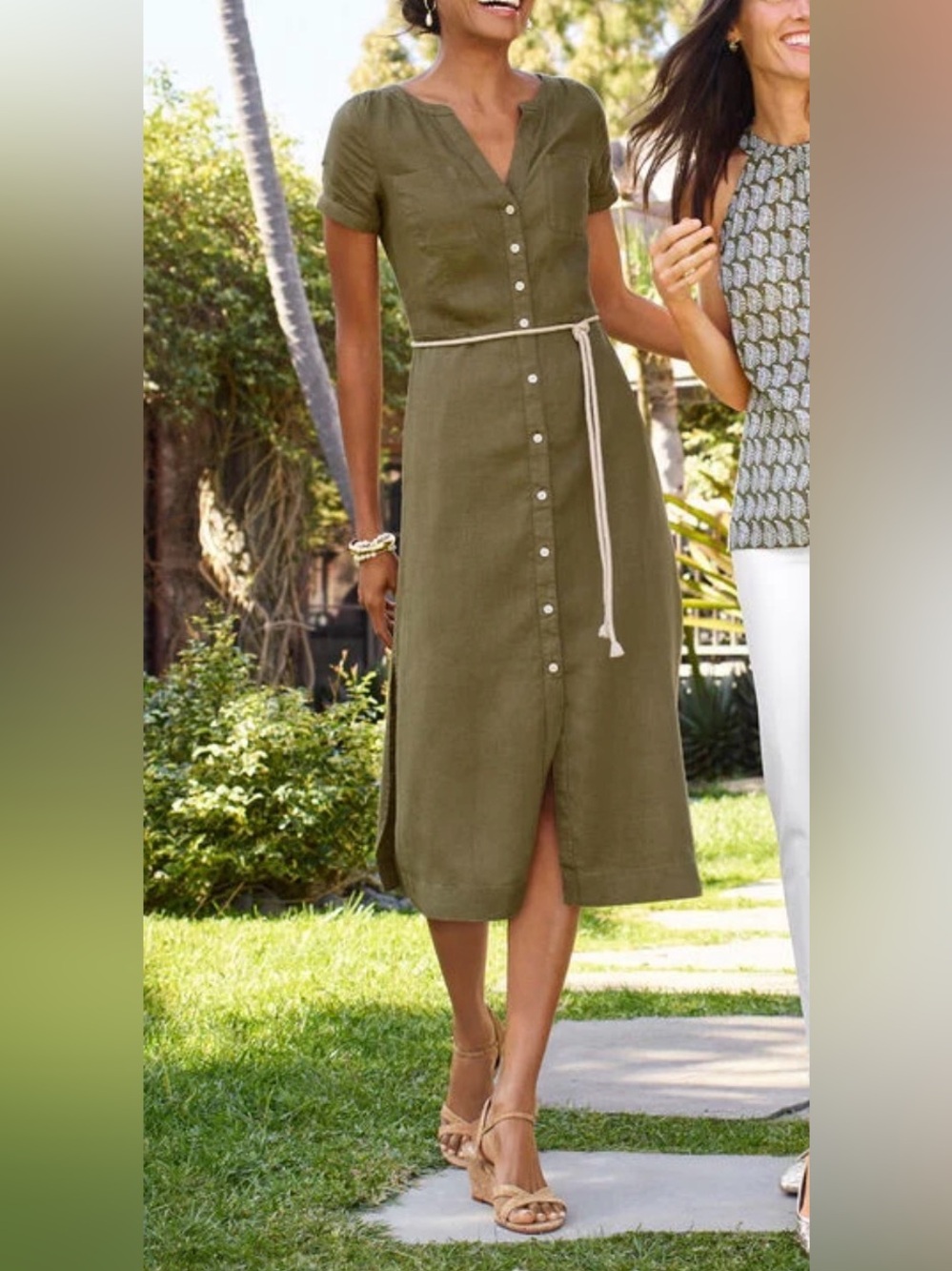 Talbots LINEN FIT & FLARE SHIRTDRESS